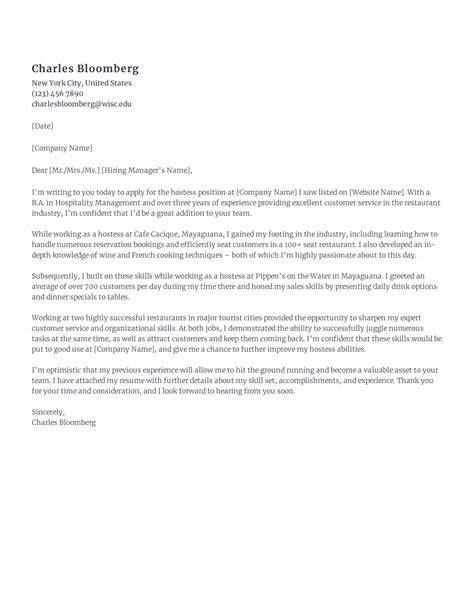 hostess cover letter|cover letter for mail carrier.